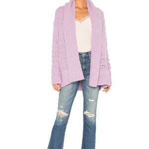 Free People lavender Serene Womens Ribbed Knit Long Sleeve Cardigan Sweater